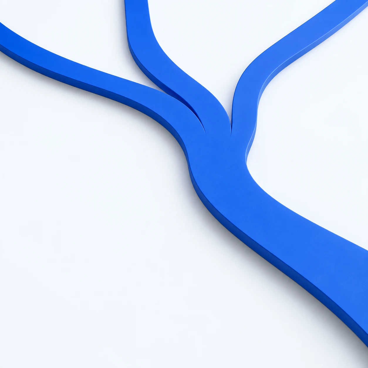 Three blue paths merge into one, representing business systems brought together through VictorHub.